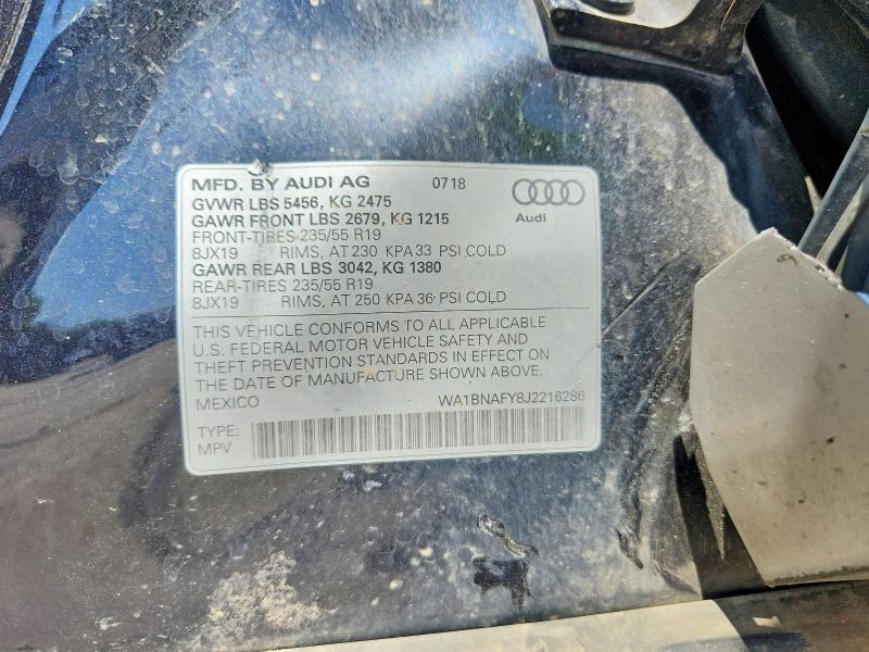 Продажа на аукционе авто 2018 Audi Q5, vin: WA1BNAFY8J2216286, номер лота: 62448026