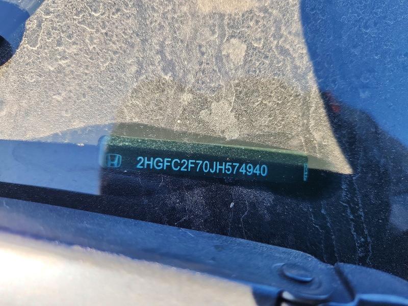 Продажа на аукционе авто 2018 Honda Civic, vin: 2HGFC2F70JH574940, номер лота: 60126146