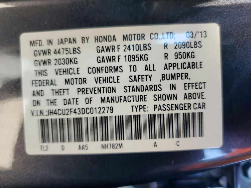 Продажа на аукционе авто 2013 Acura Tsx, vin: JH4CU2F43DC012279, номер лота: 61741196