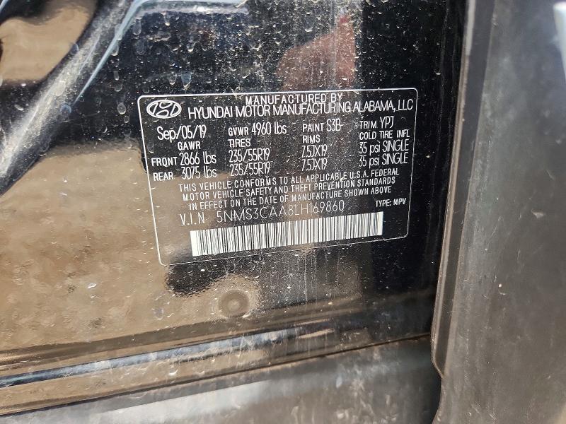Продаж на аукціоні авто 2020 Hyundai Santa Fe, vin: 5NMS3CAA8LH169860, номер лоту: 60415066