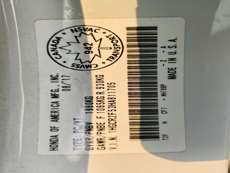 Aukcja sprzedaży 2017 Honda Accord, vin: 1HGCR2F53HA811705, numer aukcji: 62415906