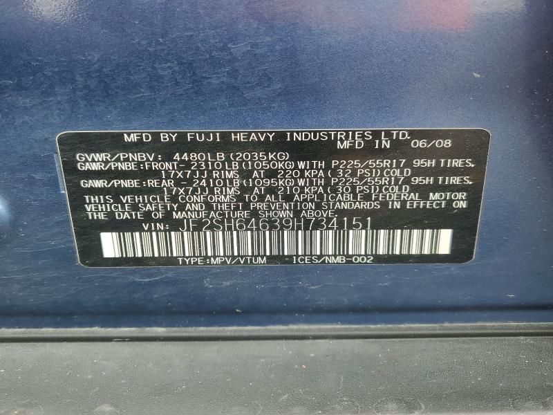 Продажа на аукционе авто 2009 Subaru Forester, vin: JF2SH64639H734151, номер лота: 60890526