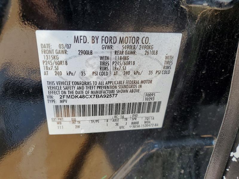Aukcja sprzedaży 2007 Ford Edge, vin: 2FMDK48CX7BA92577, numer aukcji: 62116596