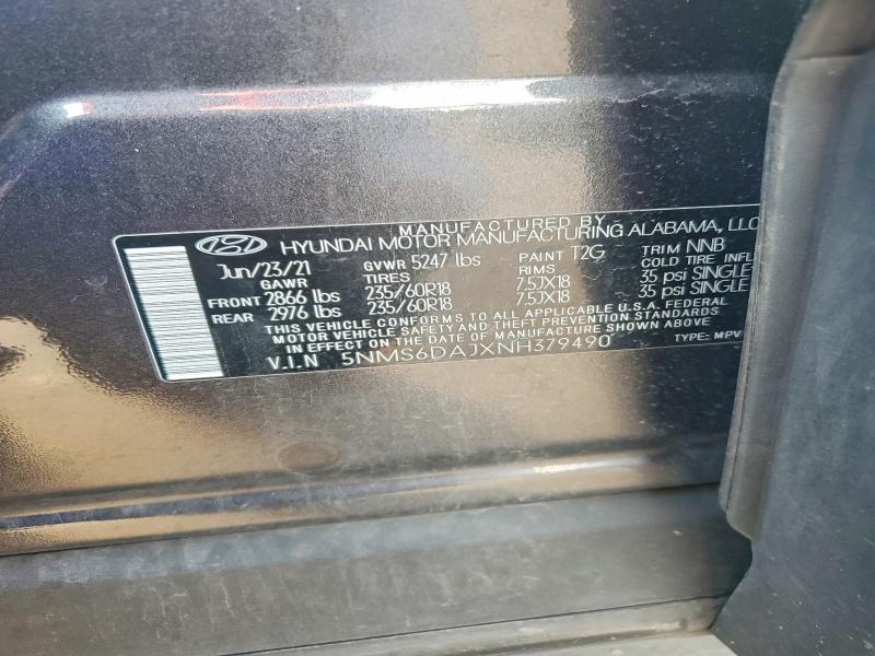 Продаж на аукціоні авто 2022 Hyundai Santa Fe, vin: 5NMS6DAJXNH379490, номер лоту: 61512556