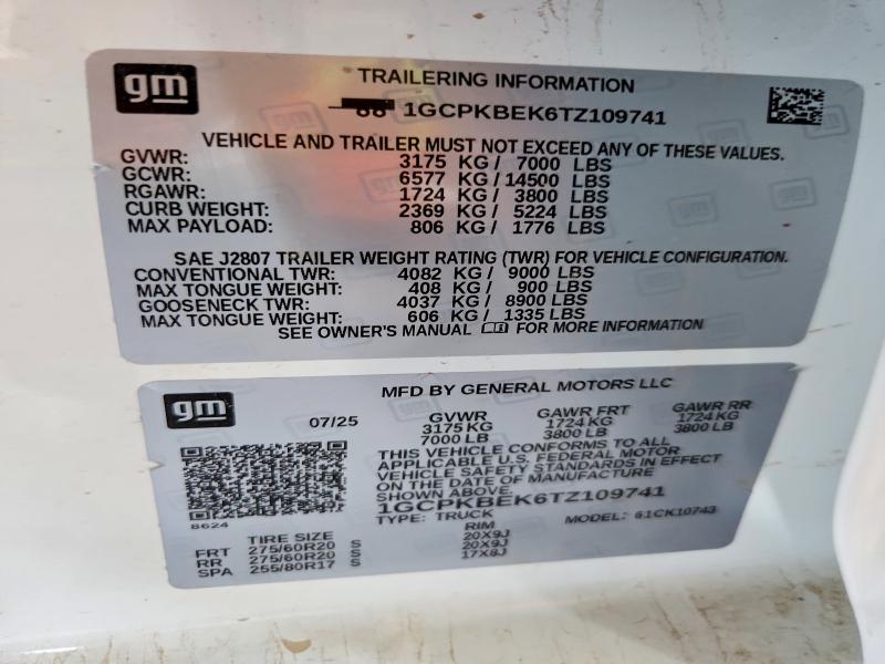 Продажа на аукционе авто 2026 Chevrolet Silverado, vin: 1GCPKBEK6TZ109741, номер лота: 63257816