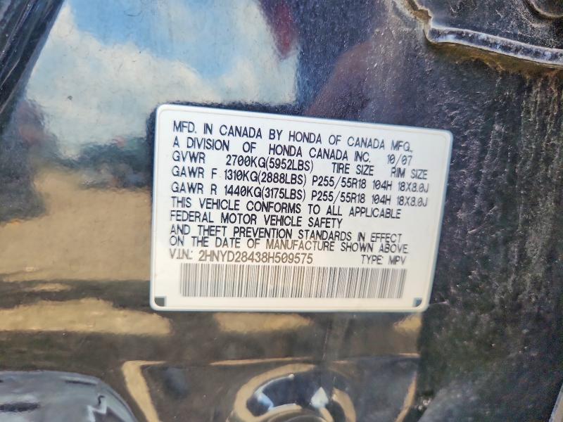 Aukcja sprzedaży 2008 Acura Mdx, vin: 2HNYD28438H509575, numer aukcji: 58910896