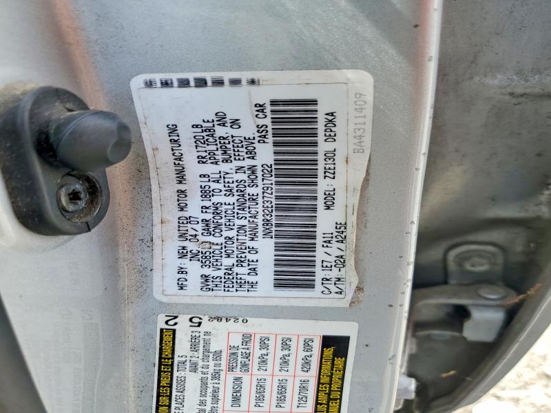 Продажа на аукционе авто 2007 Toyota Corolla, vin: 1NXBR32E37Z917022, номер лота: 61230996