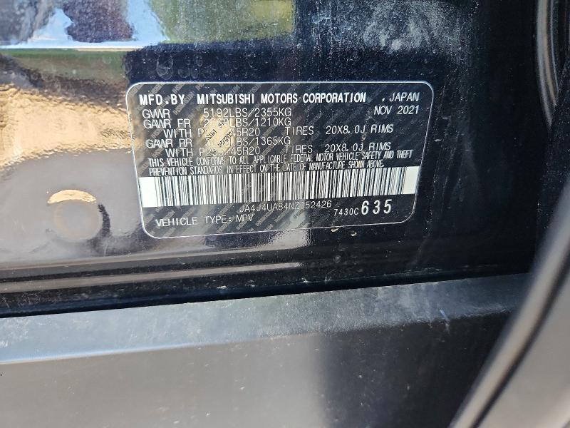61772376 :رقم المزاد ، JA4J4UA84NZ052426 vin ، 2022 Mitsubishi Outlander مزاد بيع