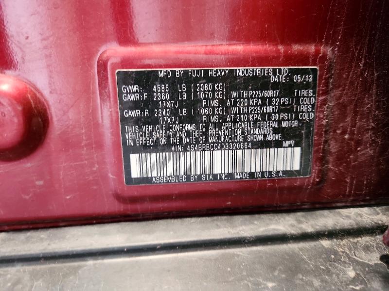 Продаж на аукціоні авто 2013 Subaru Outback, vin: 4S4BRBCC4D3320664, номер лоту: 62998196