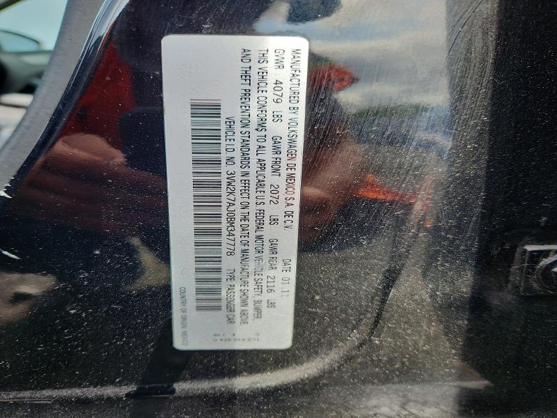 2011 Volkswagen Jetta მანქანა იყიდება აუქციონზე, vin: 3VW2K7AJ0BM347778, აუქციონის ნომერი: 61672846