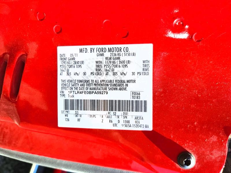 Auction sale of the 2011 Ford Ranger, vin: 1FTLR4FE0BPA59279, lot number: 62340906