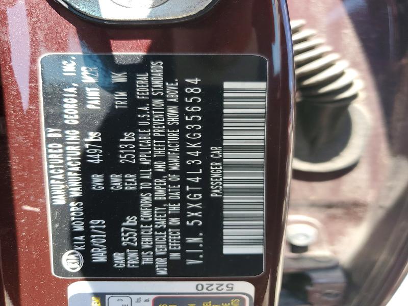 Продажа на аукционе авто 2019 Kia Optima, vin: 5XXGT4L34KG356584, номер лота: 62658266