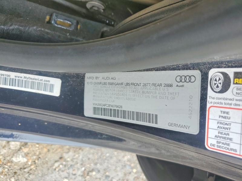 60444546 :رقم المزاد ، WAUW2AFC2EN076628 vin ، 2014 Audi S7 مزاد بيع