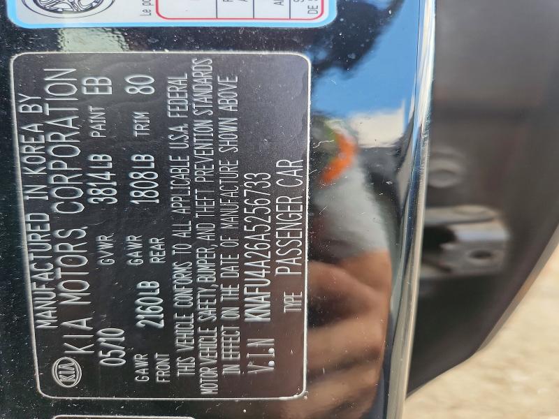 60334346 :رقم المزاد ، KNAFU4A26A5256733 vin ، 2010 Kia Forte مزاد بيع
