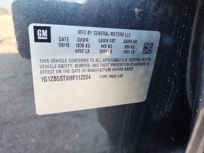 Продаж на аукціоні авто 2017 Chevrolet Malibu, vin: 1G1ZB5STXHF112554, номер лоту: 59557196