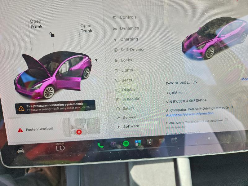 Продажа на аукционе авто 2022 Tesla Model 3, vin: 5YJ3E1EAXNF154164, номер лота: 59732626