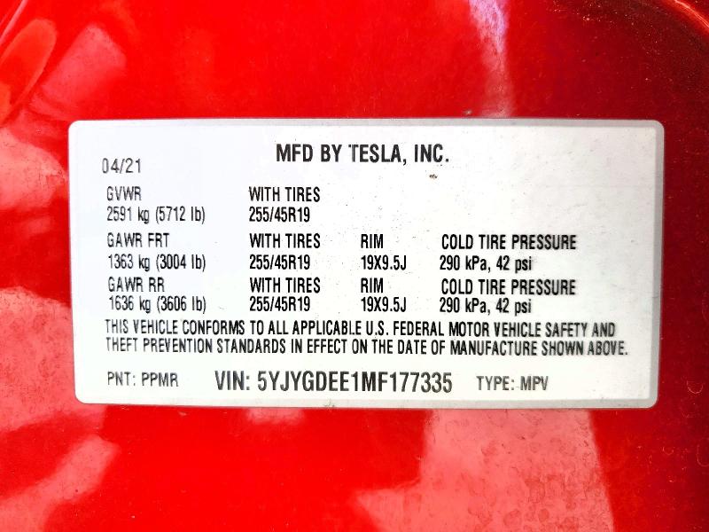 Aukcja sprzedaży 2021 Tesla Model Y, vin: 5YJYGDEE1MF177335, numer aukcji: 60986346