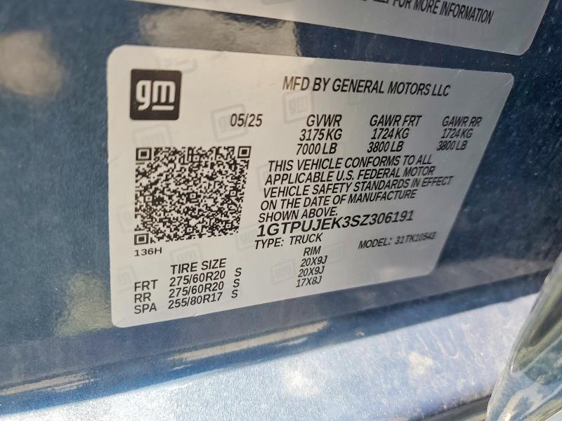 62772036 :رقم المزاد ، 1GTPUJEK3SZ306191 vin ، 2025 Gmc Sierra مزاد بيع