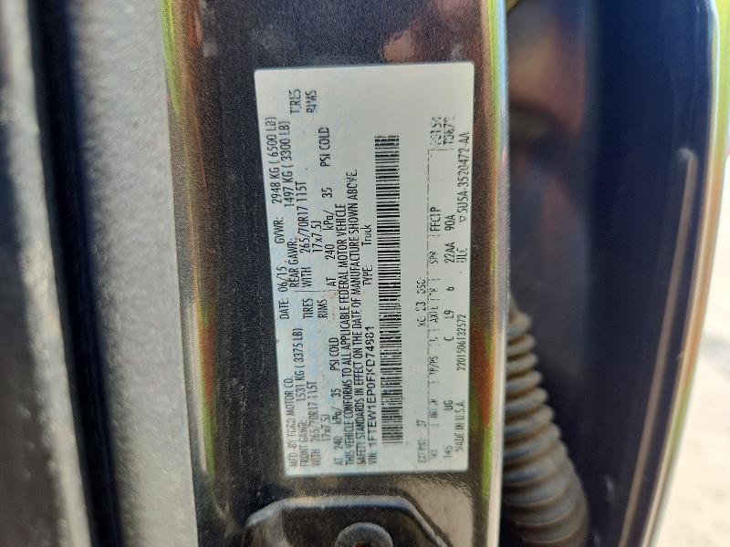 2015 Ford F150 მანქანა იყიდება აუქციონზე, vin: 1FTEW1EP0FKD74881, აუქციონის ნომერი: 59147676