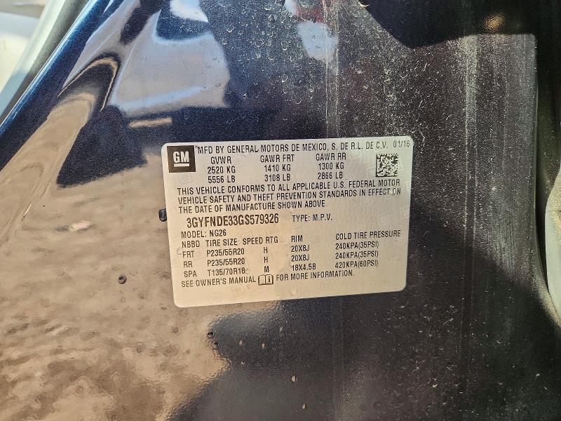 2016 Cadillac Srx მანქანა იყიდება აუქციონზე, vin: 3GYFNDE33GS579326, აუქციონის ნომერი: 61925306