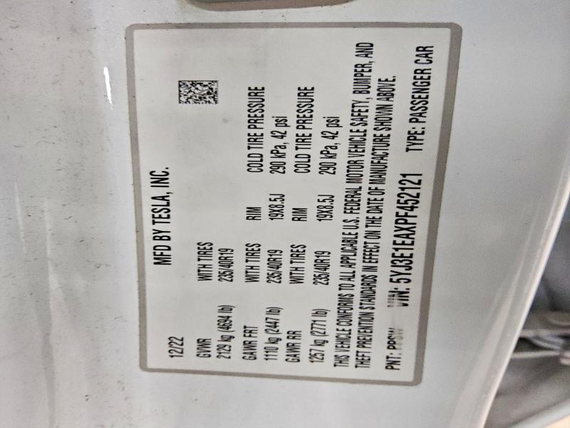 Aukcja sprzedaży 2023 Tesla Model 3, vin: 5YJ3E1EAXPF452121, numer aukcji: 60168826