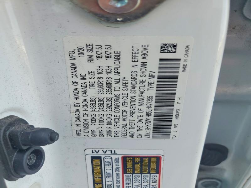 63366146 :رقم المزاد ، 2HKRW1H85LH427395 vin ، 2020 Honda Cr-v مزاد بيع