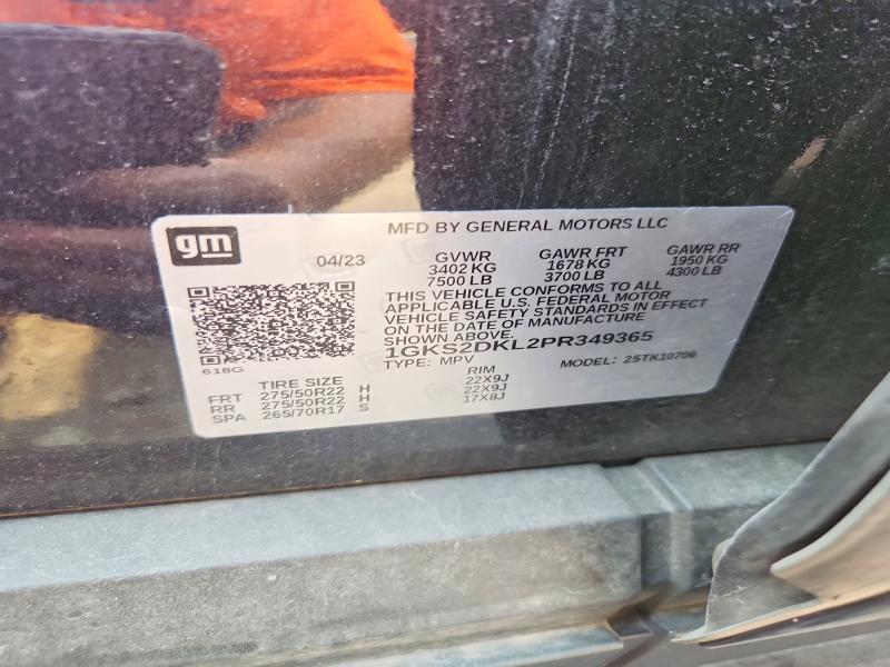 2023 Gmc Yukon მანქანა იყიდება აუქციონზე, vin: 1GKS2DKL2PR349365, აუქციონის ნომერი: 59908366