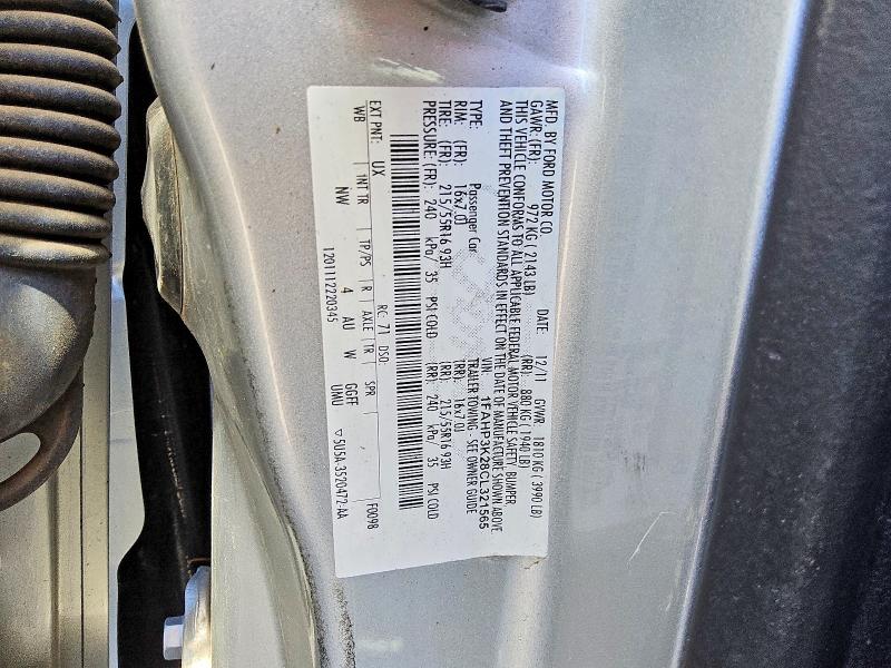 61048406 :رقم المزاد ، 1FAHP3K28CL321565 vin ، 2012 Ford Focus مزاد بيع
