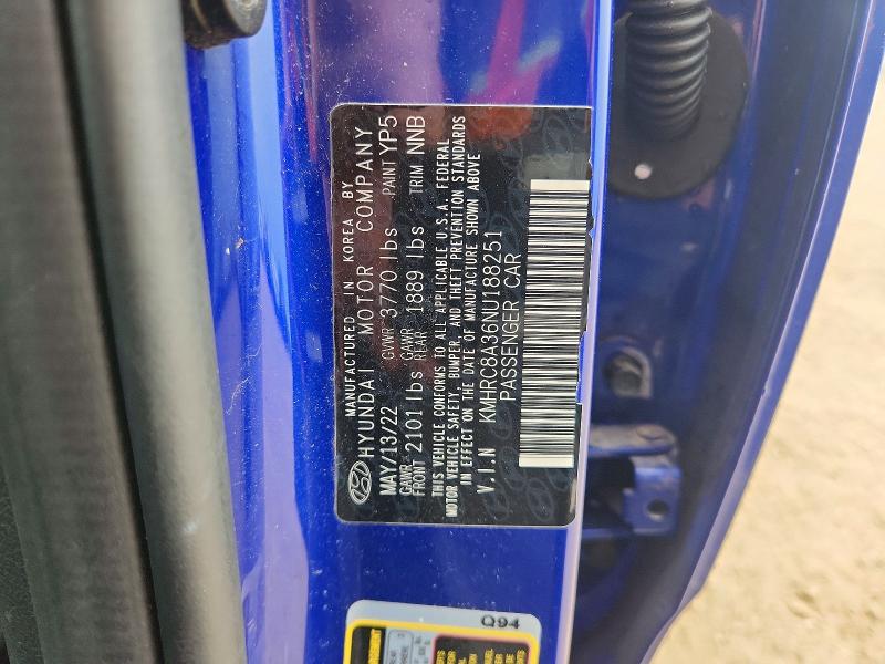 62344446 :رقم المزاد ، KMHRC8A36NU188251 vin ، 2022 Hyundai Venue مزاد بيع