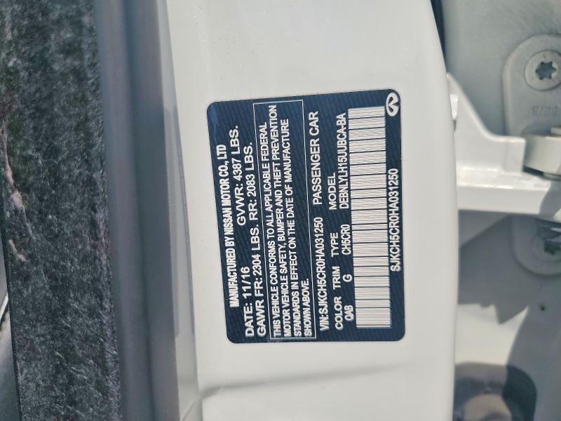 60389876 :رقم المزاد ، SJKCH5CR0HA031250 vin ، 2017 Infiniti Qx30 مزاد بيع