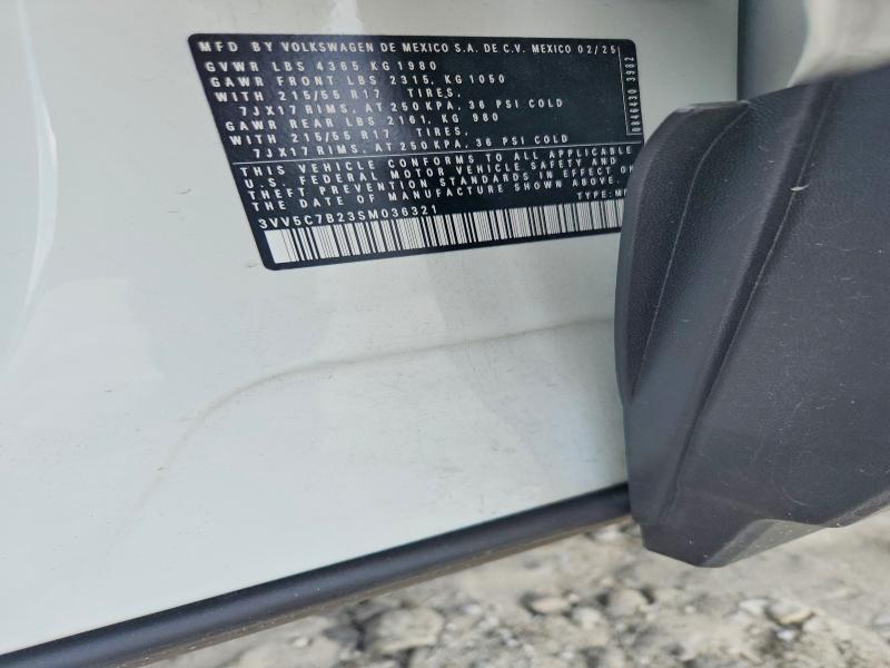 85455385 :رقم المزاد ، 3VV5C7B23SM036321 vin ، 2025 Volkswagen Taos مزاد بيع