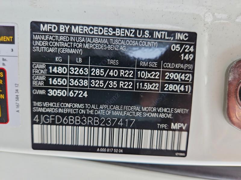 2024 Mercedes-benz Gle Coupe მანქანა იყიდება აუქციონზე, vin: 4JGFD6BB3RB237417, აუქციონის ნომერი: 59809706