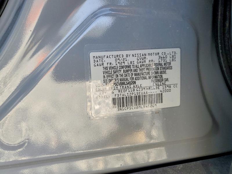 Aukcja sprzedaży 2021 Nissan Kicks, vin: 3N1CP5CV8ML545209, numer aukcji: 60940196