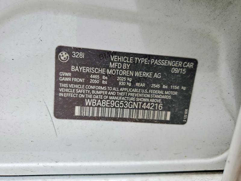 62666736 :رقم المزاد ، WBA8E9G53GNT44216 vin ، 2016 Bmw 328 مزاد بيع