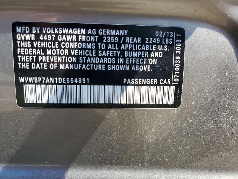 Продаж на аукціоні авто 2013 Volkswagen Cc, vin: WVWBP7AN1DE554891, номер лоту: 62862416