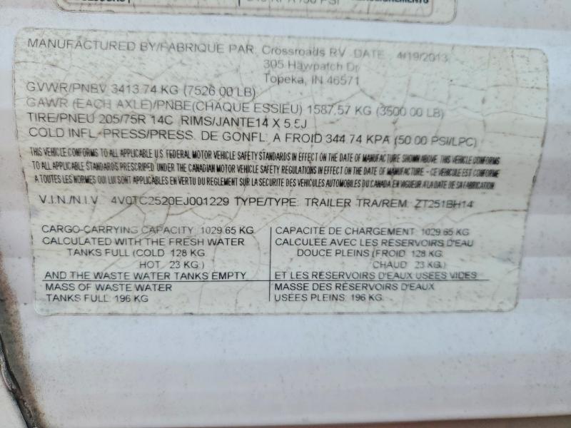 Aukcja sprzedaży 2014 Crossroads Z-1 Series, vin: 4V0TC2520EJ001229, numer aukcji: 58765786