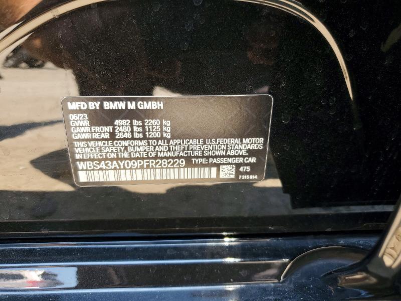 Продажа на аукционе авто 2023 Bmw M3, vin: WBS43AY09PFR28229, номер лота: 85995295