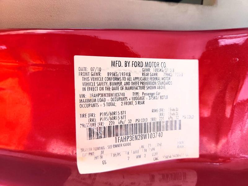Auction sale of the 2011 Ford Focus, vin: 1FAHP3EN2BW103740, lot number: 63025586