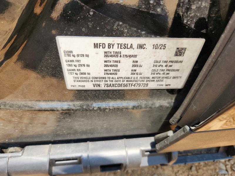 Aukcja sprzedaży 2026 Tesla Model X, vin: 7SAXCDE56TF479728, numer aukcji: 61531176