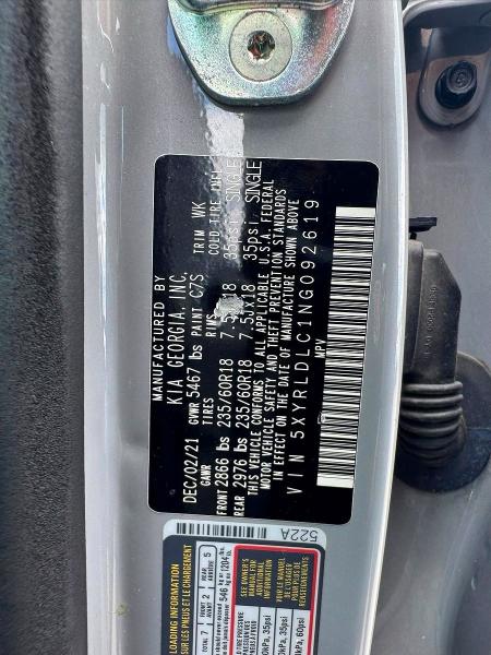 Продаж на аукціоні авто 2022 Kia Sorento, vin: 5XYRLDLC1NG092619, номер лоту: 62914376