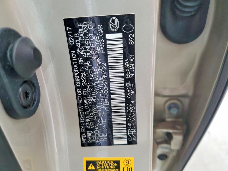 59861786 :رقم المزاد ، JTHBW1GG0H2149622 vin ، 2017 Lexus Es مزاد بيع
