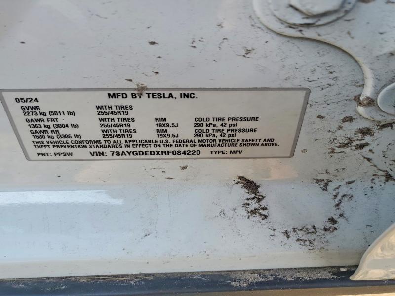 Продаж на аукціоні авто 2024 Tesla Model Y, vin: 7SAYGDEDXRF084220, номер лоту: 57954046