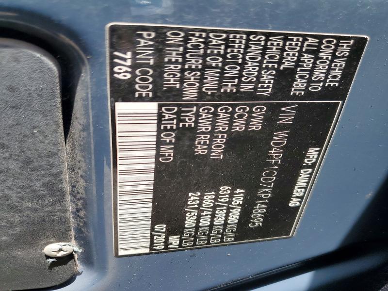 Aukcja sprzedaży 2019 Mercedes-benz Sprinter, vin: WD4PF1CD7KP148695, numer aukcji: 61811126