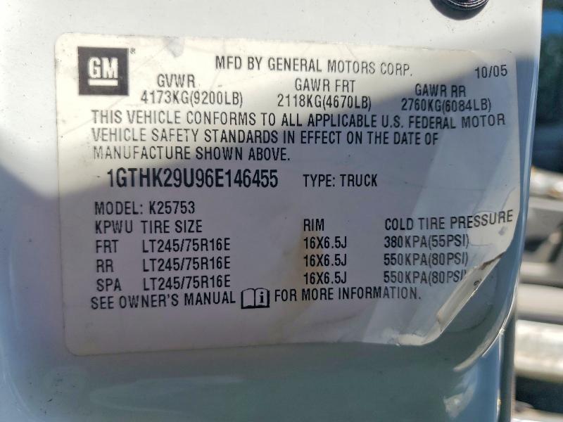 61127326 :رقم المزاد ، 1GTHK29U96E146455 vin ، 2006 Gmc Sierra مزاد بيع