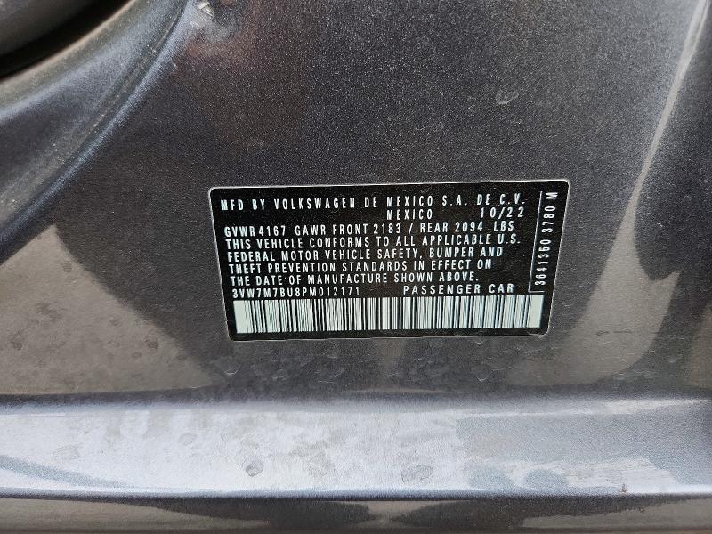 Продаж на аукціоні авто 2023 Volkswagen Jetta, vin: 3VW7M7BU8PM012171, номер лоту: 85771925