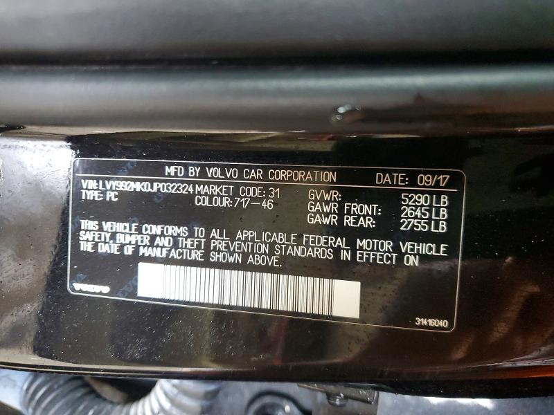 Продаж на аукціоні авто 2018 Volvo S90, vin: LVY992MK0JP032324, номер лоту: 60379556