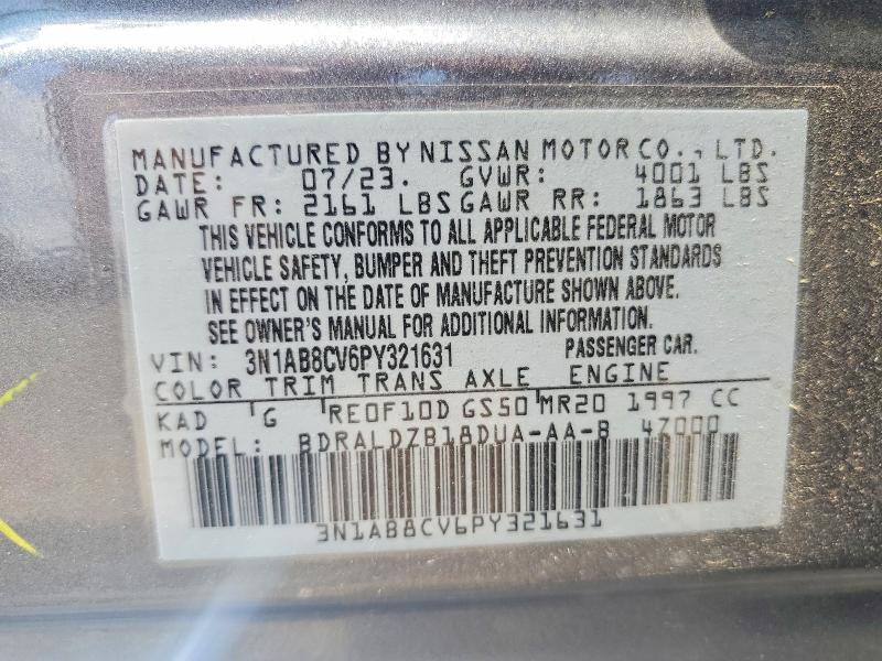 Продажа на аукционе авто 2023 Nissan Sentra, vin: 3N1AB8CV6PY321631, номер лота: 60168106