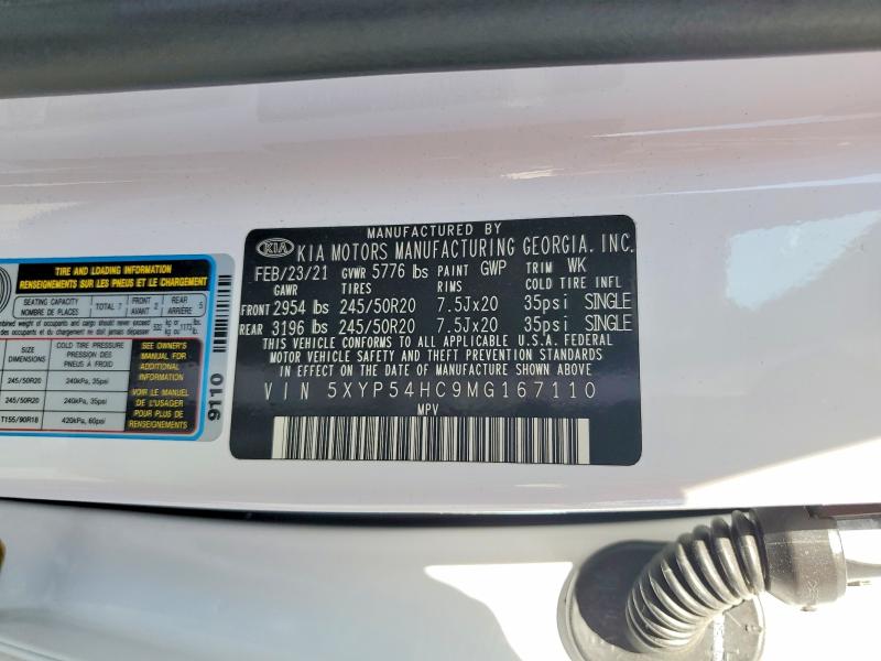 Aukcja sprzedaży 2021 Kia Telluride, vin: 5XYP54HC9MG167110, numer aukcji: 59405216