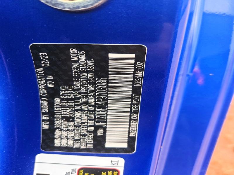 Продаж на аукціоні авто 2023 Subaru Brz, vin: JF1ZDBE14P9703086, номер лоту: 60890406