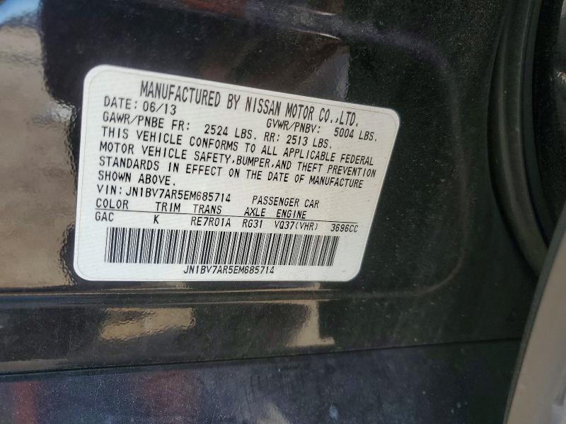 Продаж на аукціоні авто 2014 Infiniti Q50, vin: JN1BV7AR5EM685714, номер лоту: 62124766